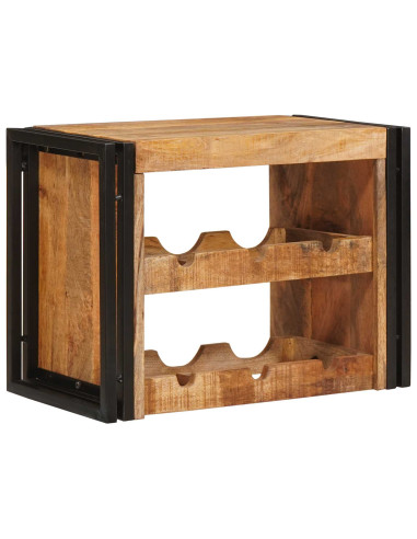 Portabottiglie 100 x 45 x 33 cm Legno di Mango Grezzo Massiccio