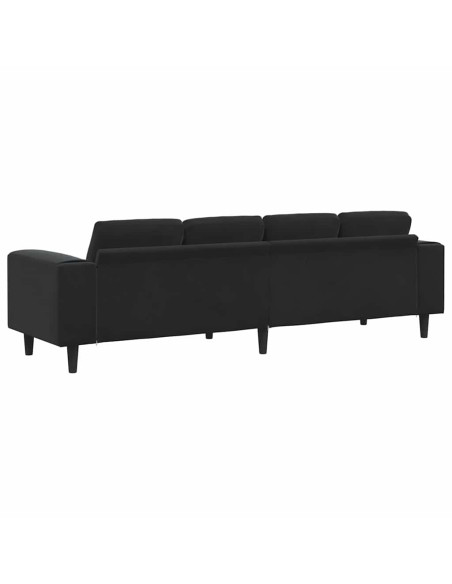 Divano per Soggiorno Nero 250 x 77 x 76 cm