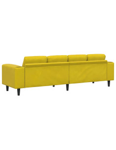 Divano per Soggiorno Giallo 250 x 77 x 76 cm