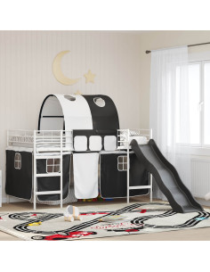 Struttura del letto loft per bambini Bianco e Nero 107 x 200 cm
