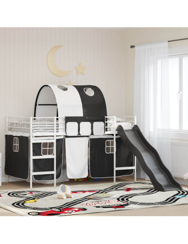 Struttura del letto loft per bambini Bianco e Nero 107 x 200 cm