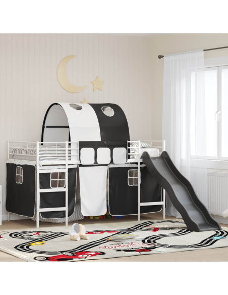 Struttura del letto loft per bambini Bianco e Nero 107 x 200 cm
