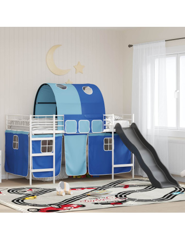 Struttura del letto loft per bambini Bianco e Blu 79,5 x 200 cm