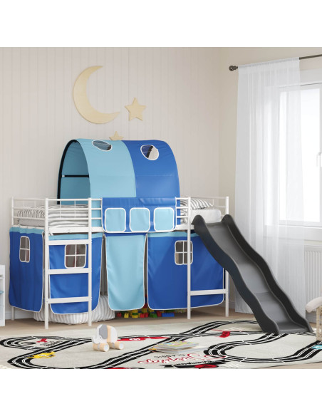 Struttura del letto loft per bambini Bianco e Blu 90 x 190 cm