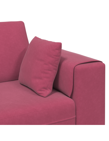 Divano con cuscino Rosso Vino 250 x 77 x 76 cm Velluto