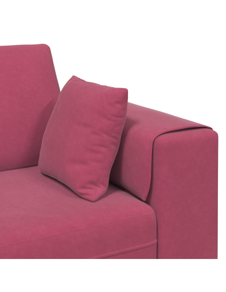 Divano con cuscino Rosso Vino 250 x 77 x 76 cm Velluto