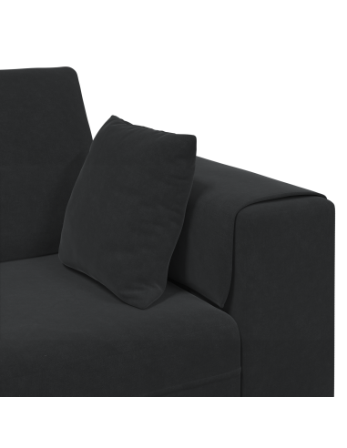 Divano con cuscino 3 pcs Nero Velluto