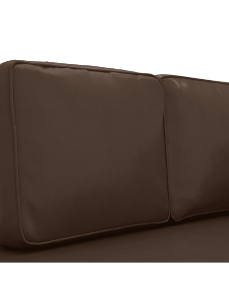 Sdraio con Cuscini e Capezzale Marrone in Similpelle
