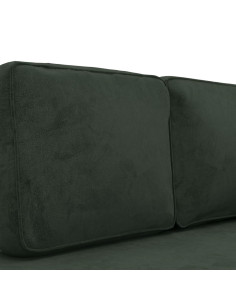 Sdraio con Cuscini e Capezzale Verde Scuro in Velluto