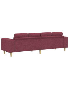 Divano per Soggiorno Rosso Vino 250 x 77 x 76 cm Poliestere