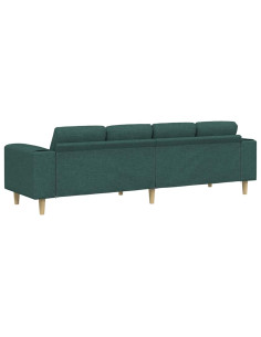 Divano per Soggiorno Verde Scuro 250 x 77 x 76 cm Poliestere