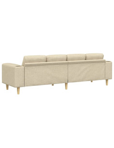 Divano per Soggiorno Crema 250 x 77 x 76 cm Poliestere