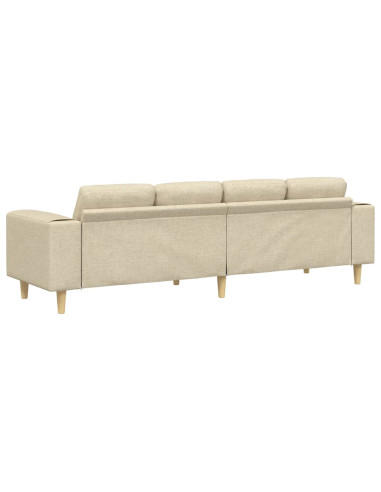 Divano per Soggiorno Crema 250 x 77 x 76 cm Poliestere