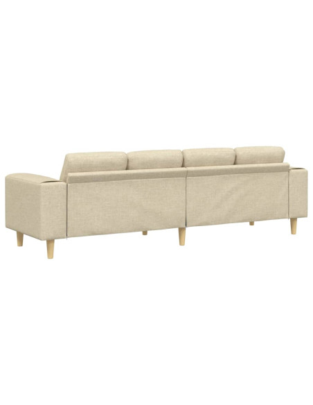 Divano per Soggiorno Crema 250 x 77 x 76 cm Poliestere
