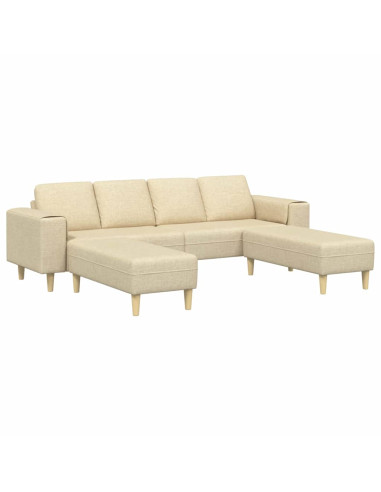 Divano per Soggiorno 3 pcs Crema Poliestere