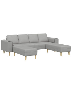 Divano per Soggiorno 3 pcs Grigio Nuvola Poliestere