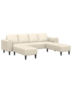 Divano con cuscino Crema 250 x 188 x 76 cm Tessuto in Cords