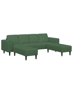 Divano Verde Scuro 250 x 188 x 76 cm Tessuto in Cords