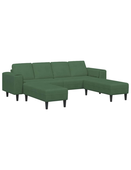 Divano Verde Scuro 250 x 188 x 76 cm Tessuto in Cords