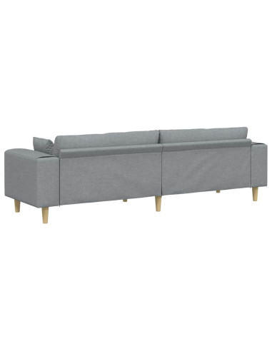 Divano con cuscino Grigio chiaro 250 x 77 x 76 cm Tessuto