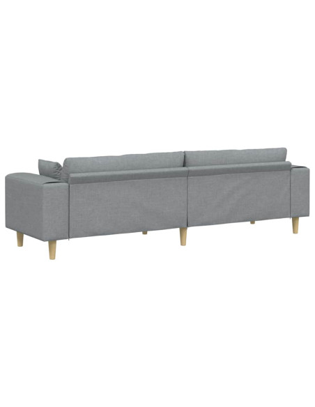 Divano con cuscino Grigio chiaro 250 x 77 x 76 cm Tessuto