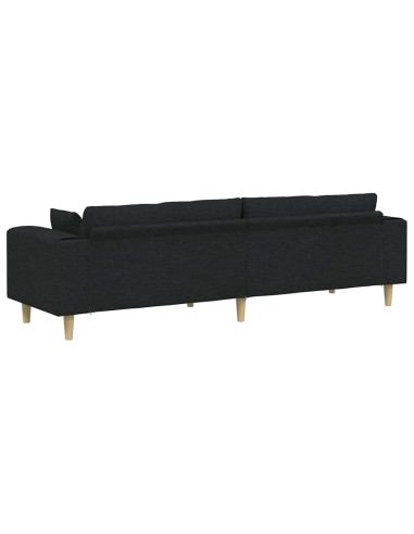 Divano con cuscino Nero 250 x 77 x 76 cm Tessuto