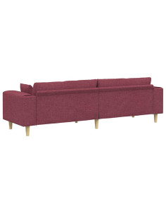 Divano con cuscino Rosso Vino 250 x 77 x 76 cm Tessuto