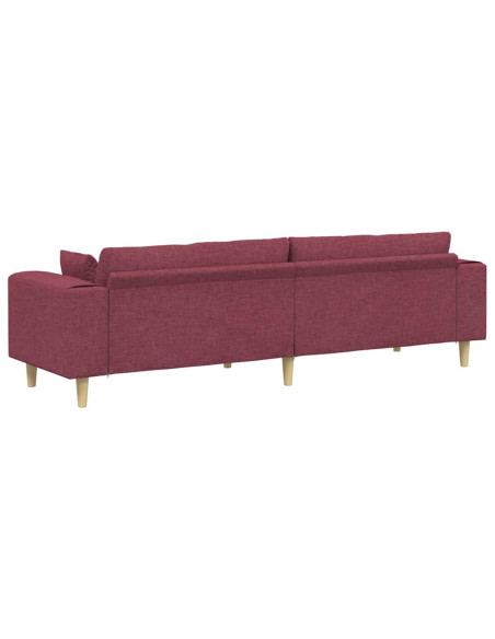 Divano con cuscino Rosso Vino 250 x 77 x 76 cm Tessuto