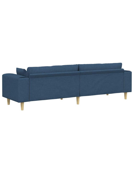 Divano con cuscino Blu 250 x 77 x 76 cm Tessuto
