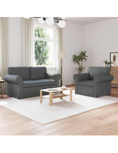 Divano 2 pcs Grigio scuro