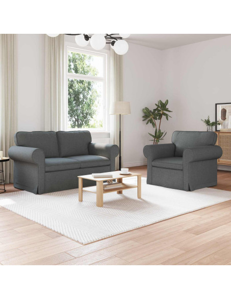 Divano 2 pcs Grigio scuro