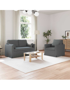 Divano 2 pcs Grigio scuro
