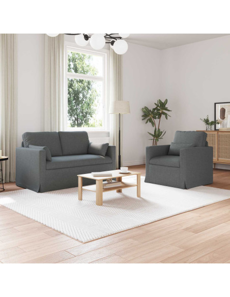 Divano 2 pcs Grigio scuro