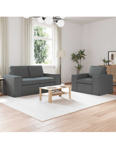 Divano 2 pcs Grigio scuro