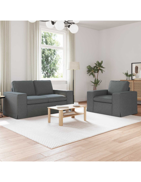 Divano 2 pcs Grigio scuro