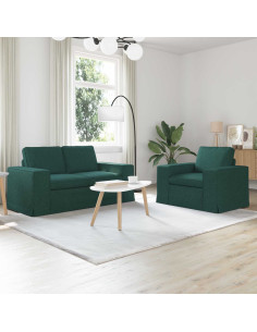 Divano 2 pcs Verde Scuro
