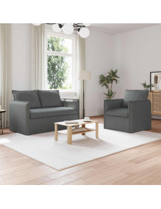 Divano 2 pcs Grigio scuro