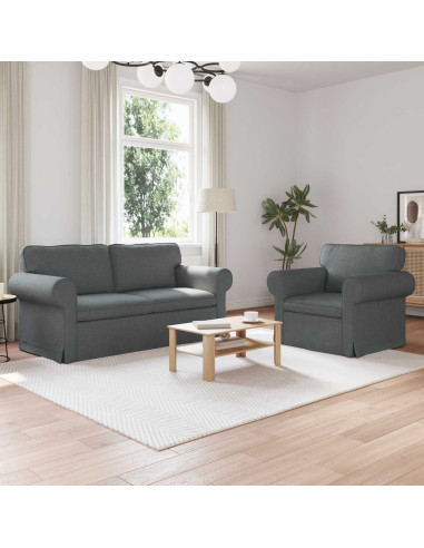 Divano 2 pcs Grigio scuro