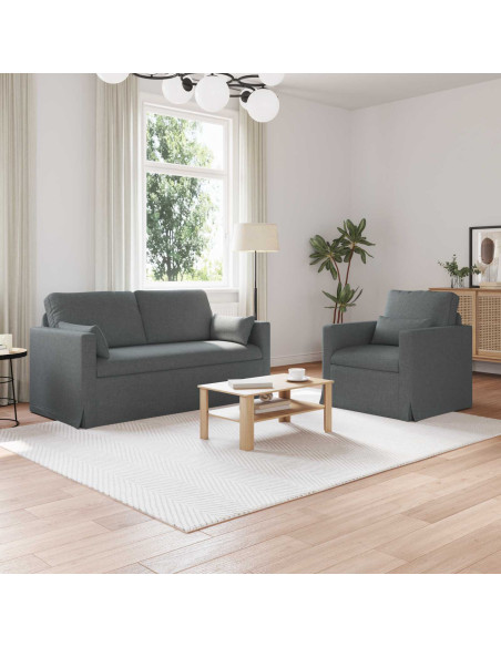Divano 2 pcs Grigio scuro