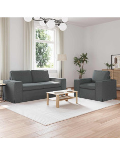 Divano 2 pcs Grigio scuro