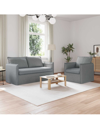 Divano 2 pcs Grigio chiaro