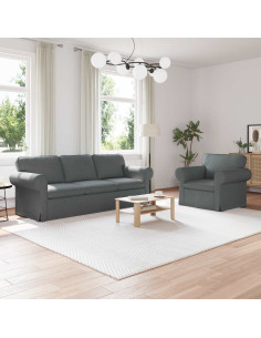 Divano 2 pcs Grigio scuro