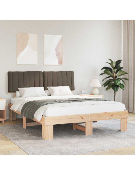 Letto con Testiera Rivestita Talpa 160 x 200 cm Pino massello
