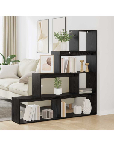 Libreria divisoria Rovere Nero 143,5 x 29 x 143,5 cm