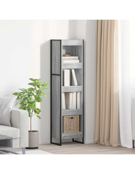 Armadio per Libri Grigio Sonoma 80 x 30 x 155 cm