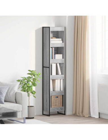 Armadio per Libri Grigio Sonoma 80 x 30 x 155 cm