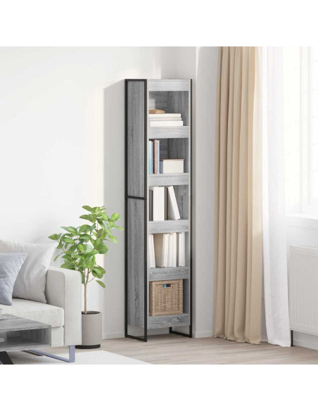 Armadio per Libri Grigio Sonoma 80 x 30 x 155 cm