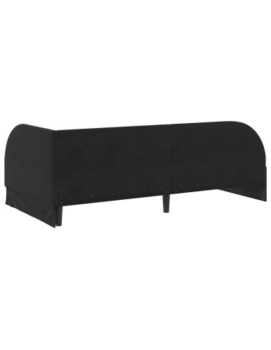 Cornice del letto ad angolo con testiera Nero 90 cm x 200 cm