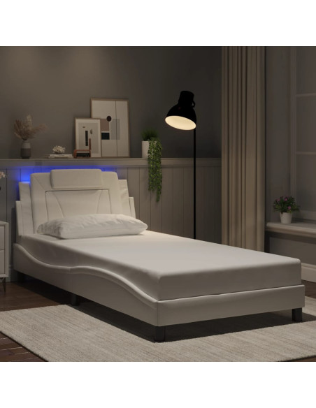 Giroletto Viana con LED senza Materasso Bianco 100x203 cm