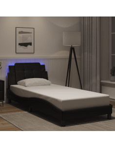 Giroletto con LED senza Materasso Zadar Nero 100x203 cm